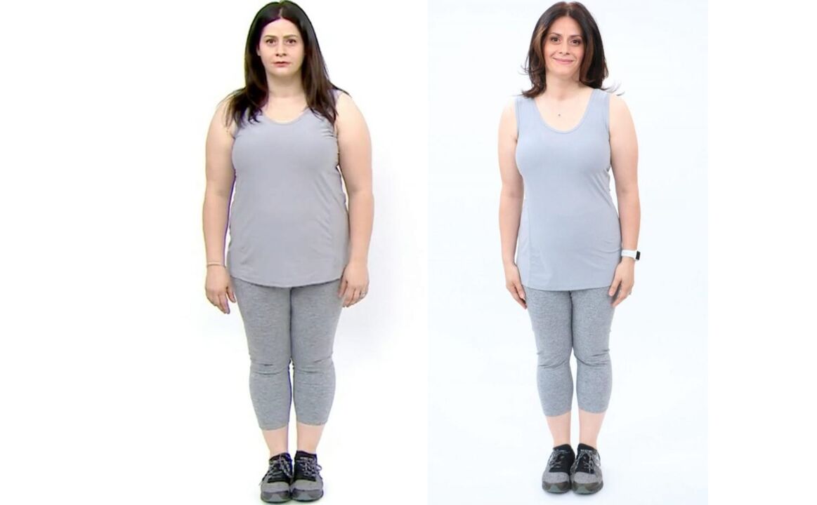 pirms un pēc svara zaudēšanas mājās